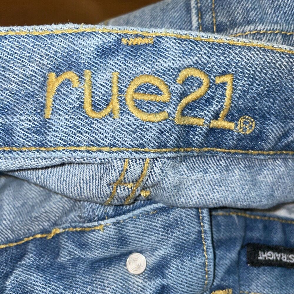 Rue21  Stretch Jeans Size 10 Light Wash Distressed Deconstructed High Rise - Picture 5 of 8